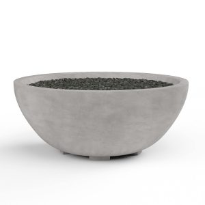 Bazaar 41 Inch Round GFRC Propane Fire Bowl in Gray by Sunset West