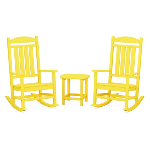 Presidential 3 Pc Recycled Plastic Seating Set in Lemon by POLYWOOD