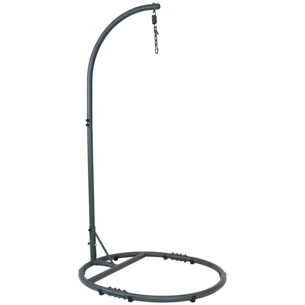 Ultimate Patio 76-Inch Steel Egg Chair Stand w/ Extra Wide Round Base - Gray