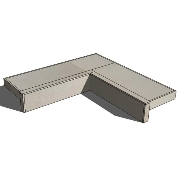 Universal Ready To Finish Overhang Raised Bar And Backsplash For 90 Degree Corner Cabinet - Two Sided