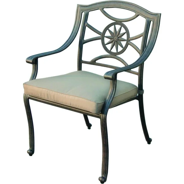 Ten Star Cast Aluminum Dining Chair in Antique Bronze/Sesame by Darlee