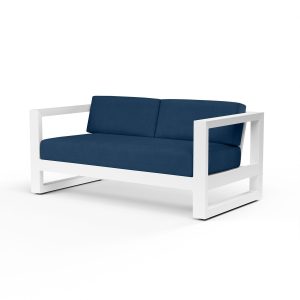 Newport Aluminum Patio Loveseat in Spectrum Indigo w/ No Welt By Sunset West