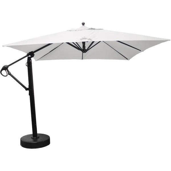 Galtech 10 X 10 Ft. Square Aluminum Patio Cantilever Umbrella W/ Easy Lift And Easy Tilt Wheel - Black Frame W/ Sunbrella Canvas Canvas Canopy