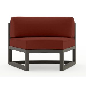 Misty Cove Aluminum Curve Seat - Set of 2 in Slate/Canvas Henna by Lakeview Outdoor Designs