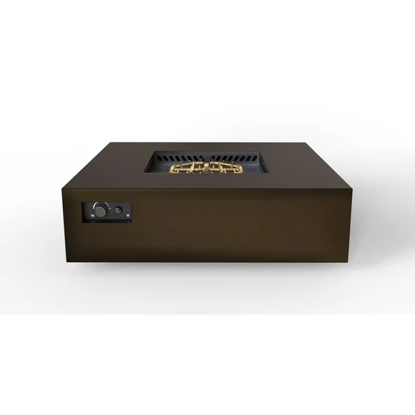 AON 56 Inch Square Powder Coated Steel Natural Gas Fire Pit Table in Bronze by Warming Trends