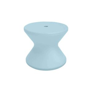 Signature 18 Inch Round Polyresin End Table w/ Umbrella Hole in Frost by Ledge Lounger