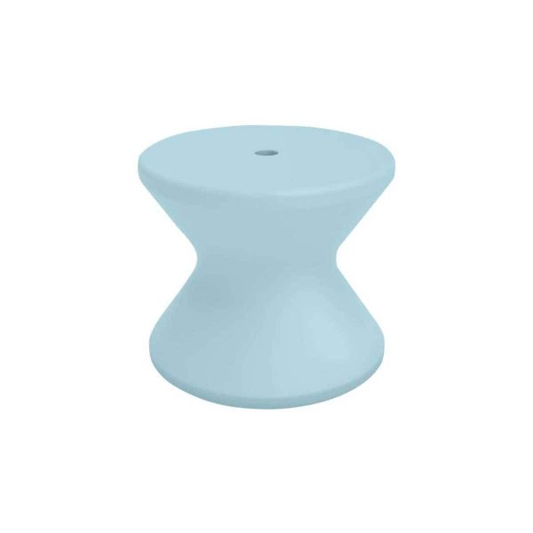 Signature 18 Inch Round Polyresin End Table w/ Umbrella Hole in Frost by Ledge Lounger