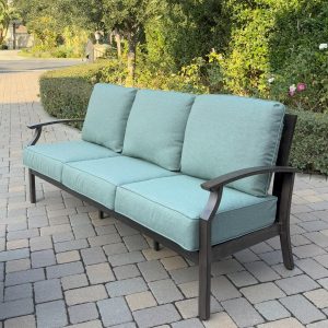 Atlantis Aluminum Sofa in Walnut/Spa by Darlee