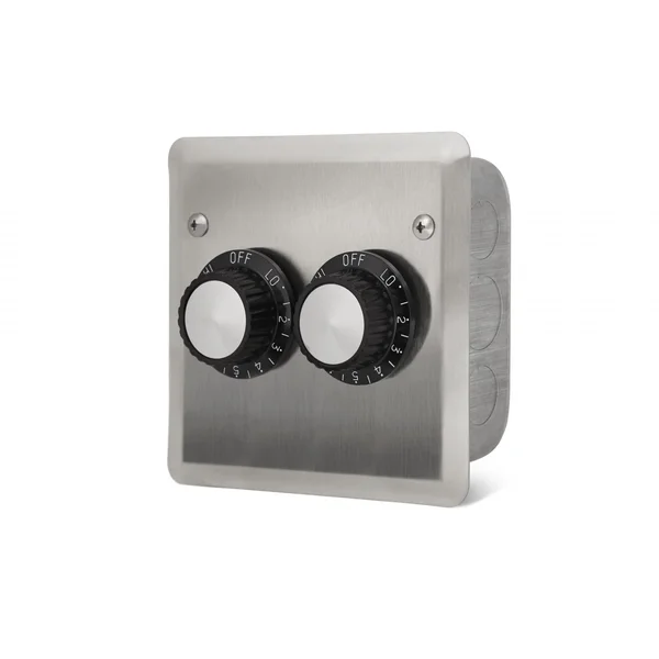 Infratech 120V Double Input Regulator Stainless Steel Wall Plate And Deep Gang Box - 14-4105