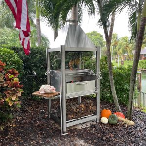 Tagwood BBQ Silver Bullet Argentine Wood Fire & Charcoal Grill - All Stainless Steel - BBQ02SS
