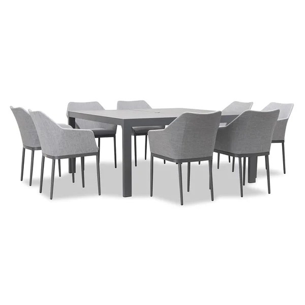 Starlook Bay 9 Pc Aluminum Dining Set - Square in Slate by Lakeview Outdoor Designs