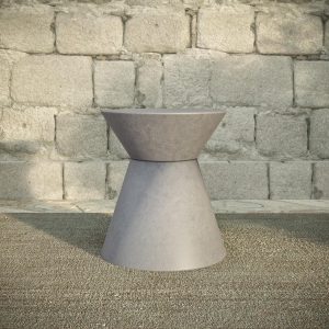 Palo 13 Inch Round Fiber Concrete End Table in Iron by Oxford Garden