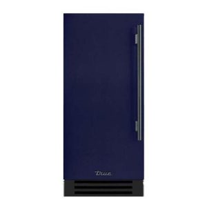 True 15 Inch 85 Lb. Left Hinge Outdoor Ice Maker - Cobalt w/ Pewter Handle - TUI-15-L-OP-D~DSK-078-H05