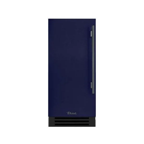 True 15 Inch 85 Lb. Left Hinge Outdoor Ice Maker - Cobalt w/ Pewter Handle - TUI-15-L-OP-D~DSK-078-H05