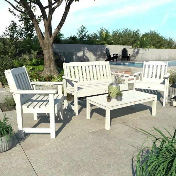 Hart Lane 4 Pc Set Recycled Plastic Seating Set in White by Lakeview Outdoor Designs