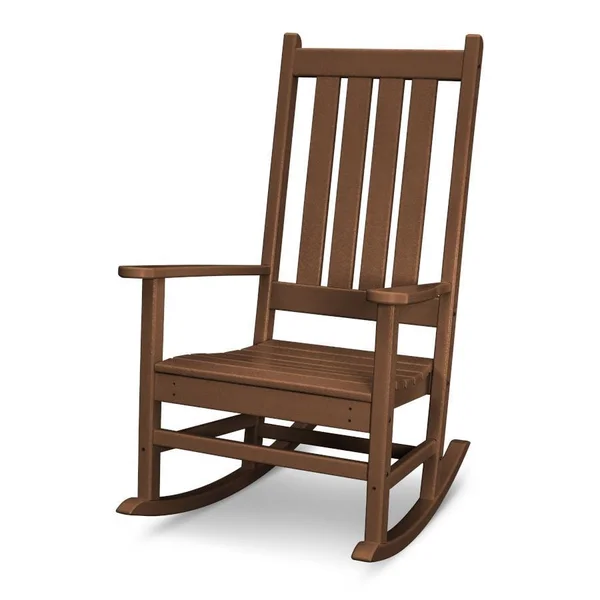 Vineyard Recycled Plastic Rocking Chair in Teak by POLYWOOD