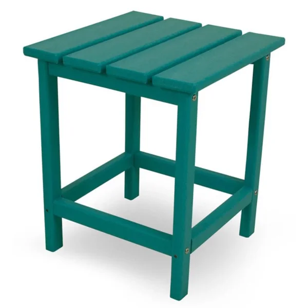 Long Island 15 Inch Square Recycled Plastic End Table in Aruba by POLYWOOD