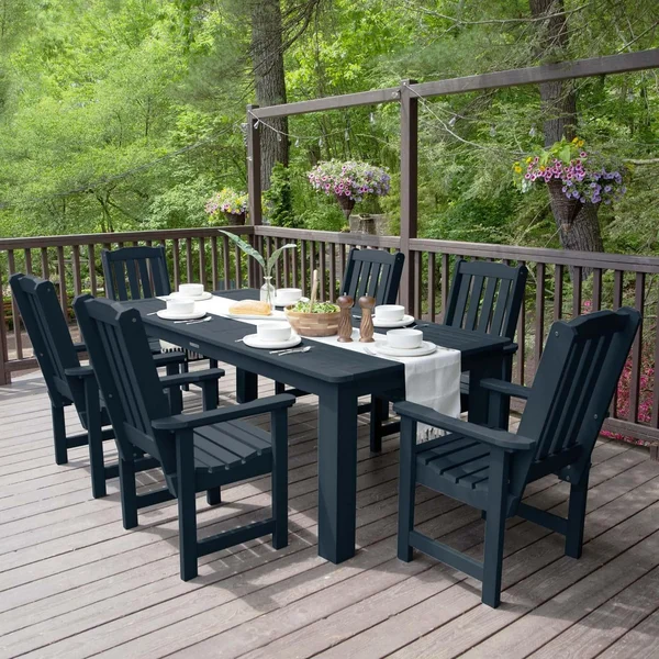 Hart Lane 7 Pc Recycled Plastic Dining Set in Federal Blue by Lakeview Outdoor Designs