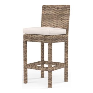 Havana Wicker Counter Height Bar Stool in Tobacco/Canvas Natural by Sunset West