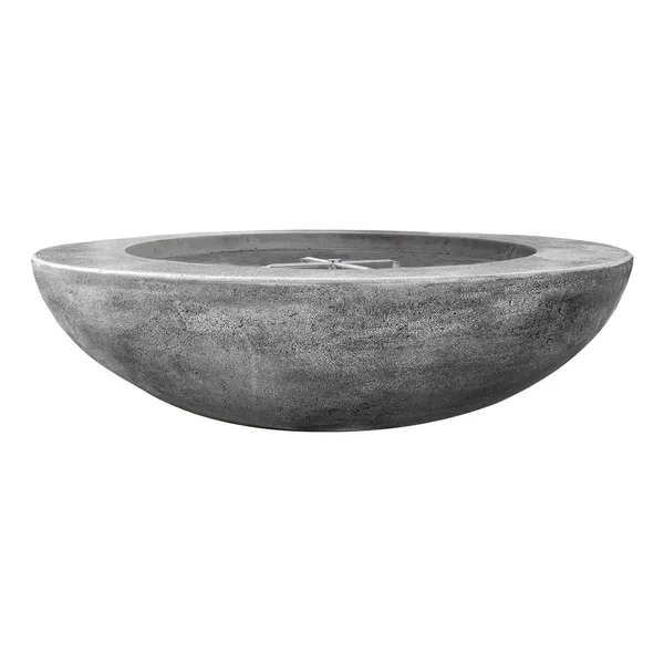 Valley Bay 70 Inch Round GFRC Natural Gas Fire Bowl in Pewter by Lakeview Outdoor Designs