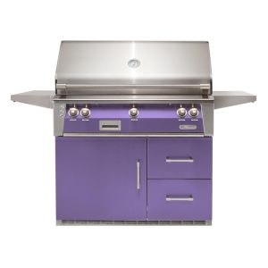 Alfresco ALXE 42-Inch Freestanding Natural Gas Grill On Refrigerated Cart With Rotisserie in Blue Lilac - ALXE-42RFG-NG-S4005