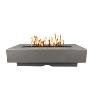 Del Mar 72 Inch Rectangular GFRC Natural Gas Fire Pit in Ash by The Outdoor Plus