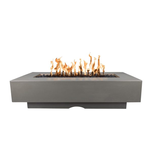 Del Mar 48 Inch Rectangular GFRC Natural Gas Fire Pit in Ash by The Outdoor Plus