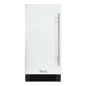 True ADA Height 15 Inch 75 Lb. Left Hinge Outdoor Ice Maker - Matte White w/ Stainless Steel Handle - TUIADA-15-LS-A~030-H04