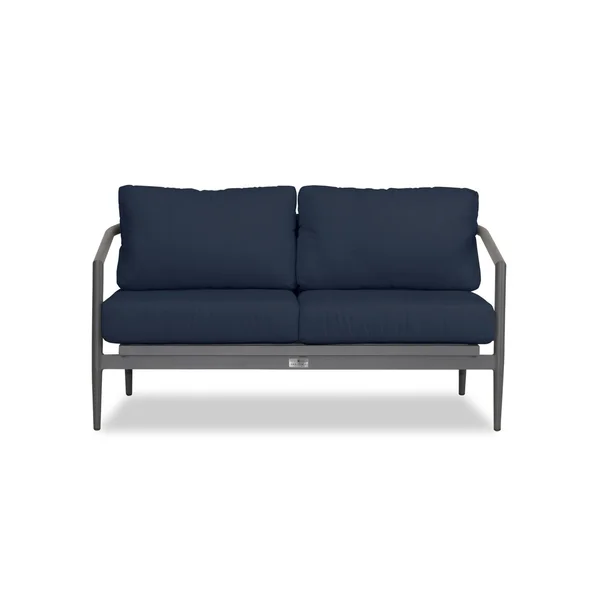 Midnight Cove 2 Person Aluminum Loveseat in Slate/Spectrum Indigo by Lakeview Outdoor Designs