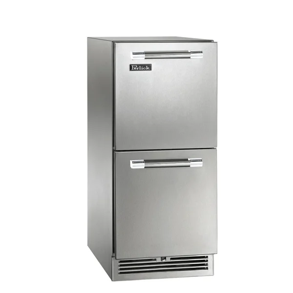 Perlick 15-Inch Signature Series Stainless Steel Drawer Outdoor Refrigerator w/ Door Lock - HP15RO-4-5DL