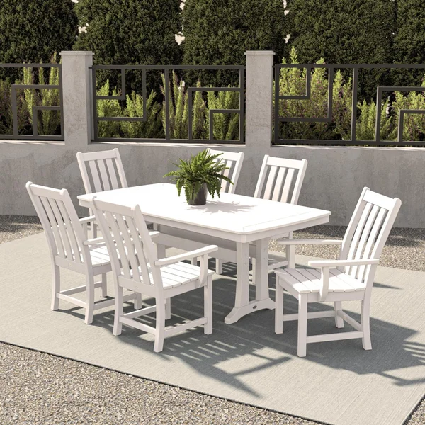 POLYWOOD Vineyard 7-Piece Dining Set - White