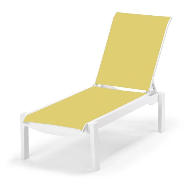 Leeward MGP Chaise Lounge in Textured Snow/Yellow by Telescope Casual