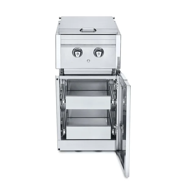 Crown Verity Infinite Series 18-Inch Stainless Steel Cabinet Module w/ Propane Dual Side Burner & Two Single Drawers (Bulk Tanks Only) - ICM-SB-SIBULK-2D