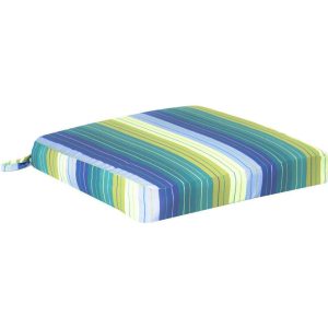 Sunbrella Seville Seaside Large Outdoor Replacement Seat Cushion W/ Knife Edge By BBQGuys Signature