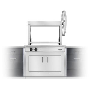 Kalamazoo K750GB Gaucho Wood-Burning Built-in Natural Gas Grill W/ Adjustable Grill Surface & Rotisserie Height, Two Meat & One Plancha Grill Surface Grates