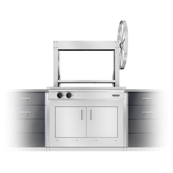 Kalamazoo K750GB Gaucho Wood-Burning Built-in Natural Gas Grill W/ Adjustable Grill Surface & Rotisserie Height, Two Meat & One Plancha Grill Surface Grates
