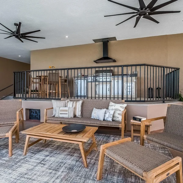 Admiral 7 Pc Teak Seating Set w/ 2 Ottomans & End Table in Brown Sand by Royal Teak Collection