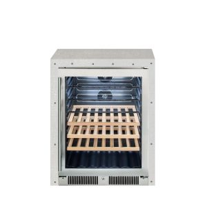 BBQGuys Signature 29-Inch Ready for Finish Outdoor Kitchen Module w/ Blaze 24-Inch Glass Front Beverage Refrigerator