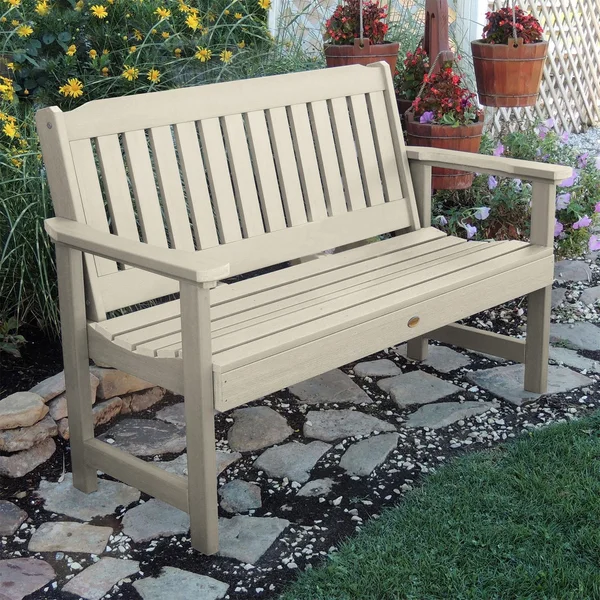 Hart Lane 5 Ft Recycled Plastic Garden Bench in Whitewash by Lakeview Outdoor Designs