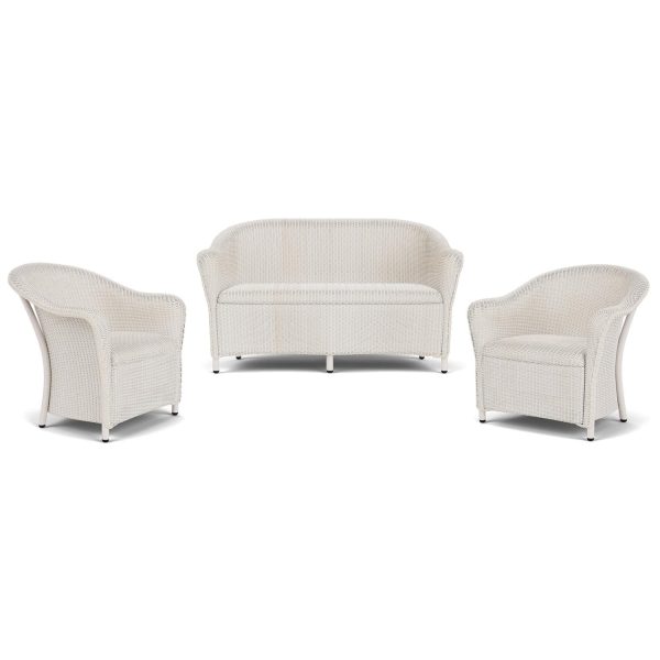 Reflections 3 Pc Lloyd Loom Seating Set in Antique White by Lloyd Flanders