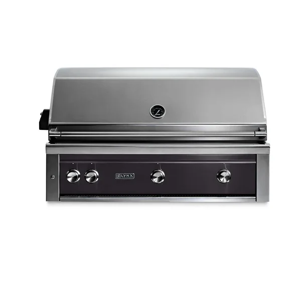 Lynx Professional 42 Inch Built-In Natural Gas Grill w/ One Infrared Trident Burner & Rotisserie in Obsidian - L42TR-OBNG
