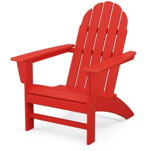 Vineyard Recycled Plastic Adirondack in Sunset Red by POLYWOOD