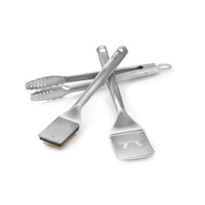 Outset Lux 3 Pc Set W/ Spatula, Tong, & Brush