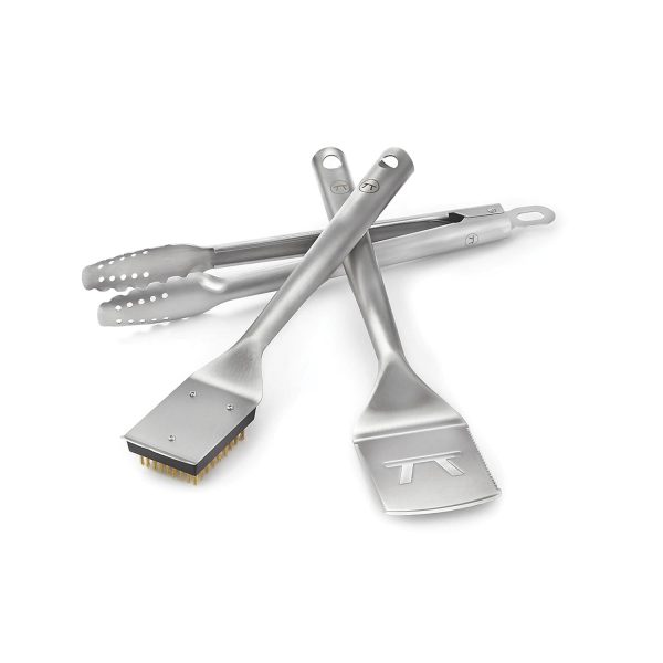 Outset Lux 3 Pc Set W/ Spatula, Tong, & Brush