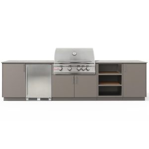 Urban Bonfire Taiga 32 Outdoor Kitchen w/ Blaze LTE Propane Grill, Refrigerator, Keon Dekton Countertop & Clay Finish - B-Taiga-32-Blaze-Keon-Clay