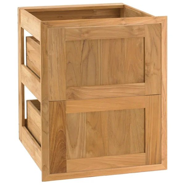 Pacific Teak Shaker 18-Inch Teak Wood Double Access Drawer - UD2V-18S