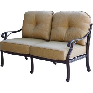 Nassau 2 Person Cast Aluminum Loveseat in Antique Bronze/Sesame by Darlee