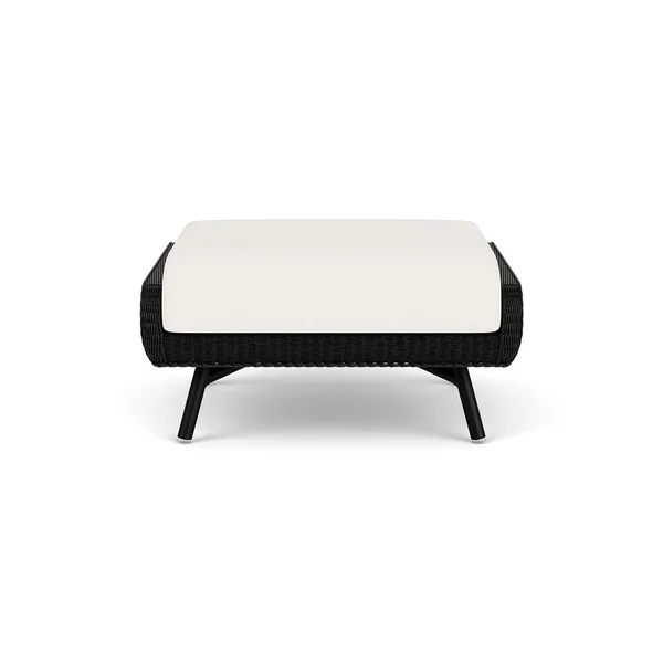 Essence Lloyd Loom Ottoman in Ebony/Sailcloth Salt by Lloyd Flanders