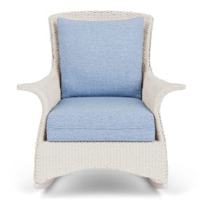 Mandalay Lloyd Loom Rocking Club Chair in Antique White/Demo Skyway by Lloyd Flanders