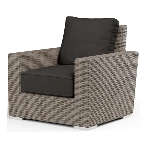Coronado Wicker Club Chair in Driftwood/Spectrum Carbon by Sunset West